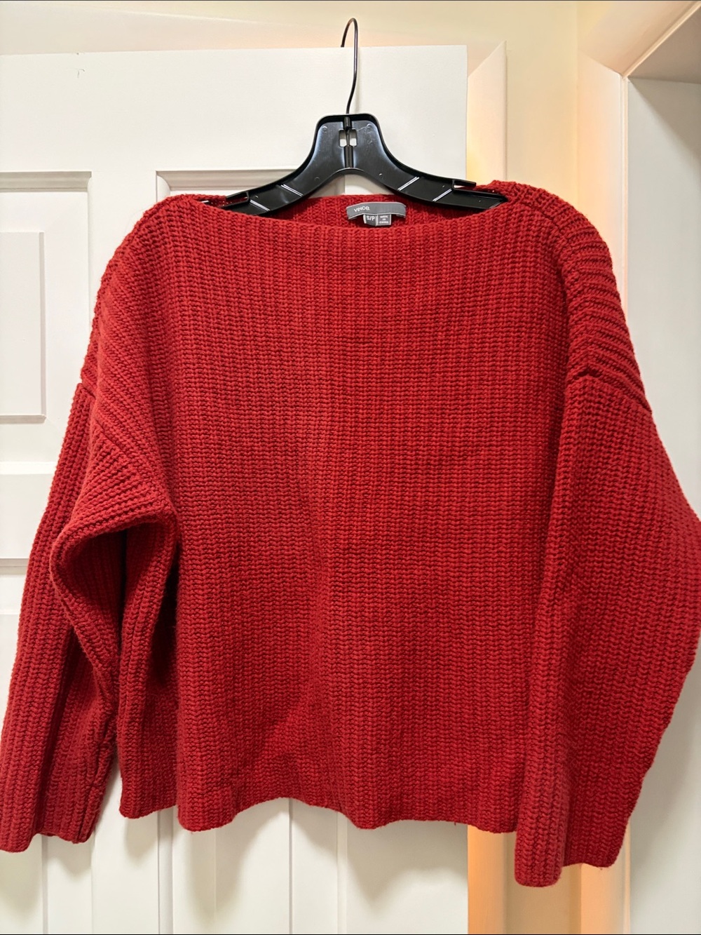 Vince boat neck heavy wool knit sweater